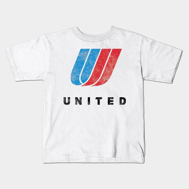 United Airlines Old Kids T-Shirt by MManoban